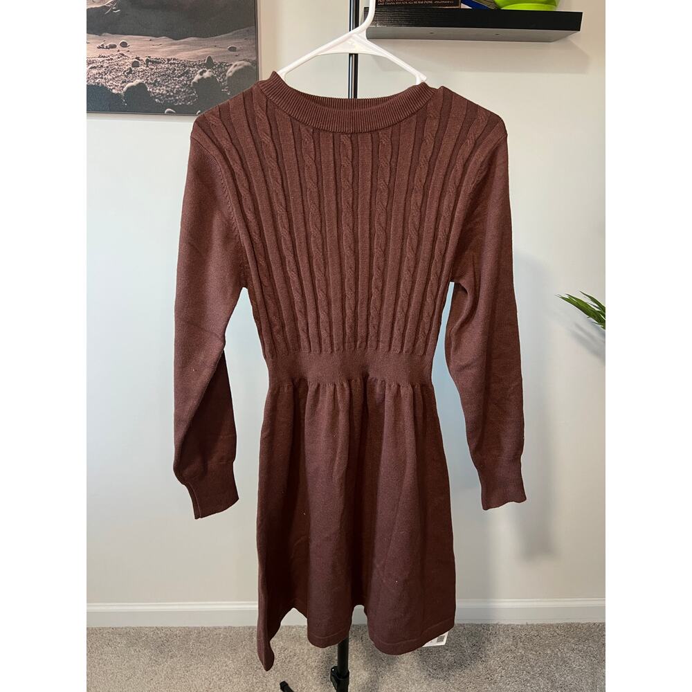 Brown Yesfashion Long Sleeve Sweater Dress sz M